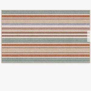 3x5' Tropez Stripe Red Multicolor Flatwoven Cover
